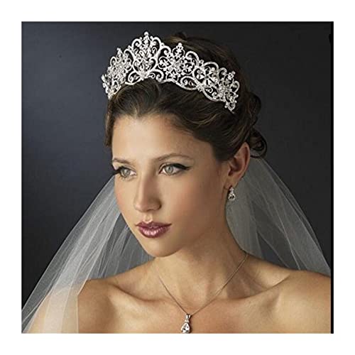 Tiara nupcial de diamantes de imitación Trjgtas corona para novia y accesorios de boda