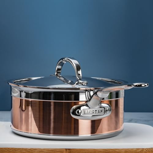 Image of Hestan - CopperBond Collection - 100% Pure Copper Sauce Pan, Induction Cooktop Compatible, 3 Quart
