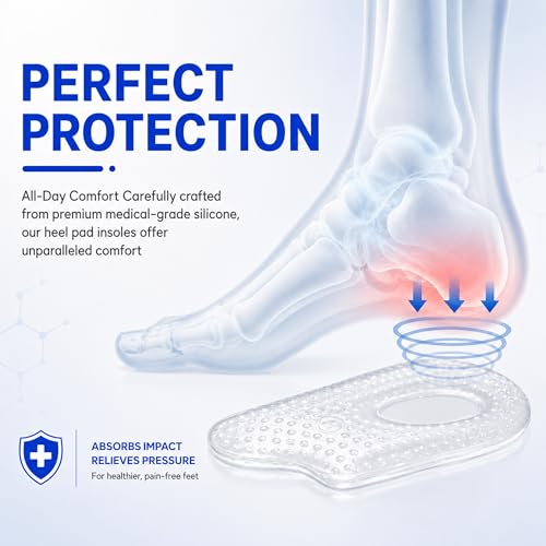 Image of in Relief, Soft Gel Heel Pads for Shoes, Shock Absorbing Heel Support, Reusable Shoe Inserts for Comfort, Pressure Reduction