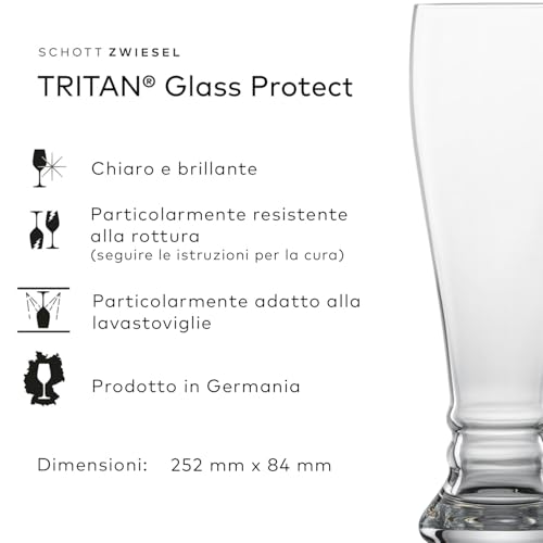 SCHOTT ZWIESEL Bicchiere da birra di frumento Bavaria Beer Basic 0,5 l (set di 4), (art. 130004) - immagine 3