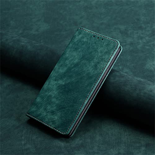Étui en cuir à rabat pour iPhone 7 et 8 avec support magnétique vert