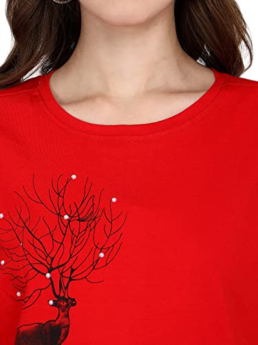 Image of Leriya Fashion Women's Haran Print Lycra with Animal Print Design on Half-Sleeve Regular Fit Office wear,Casual wear Top