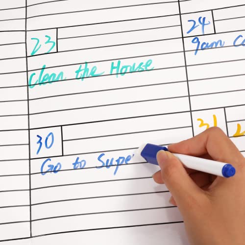 Large Dry Erase Calendar - Undated Monthly Wall Calendar, 40" X 27.8", Dry Erase Calendar For Wall With Stickers & Makers, Erasable & Reusable Calendar Whiteboard For Home, Office, Classroom #TOP6