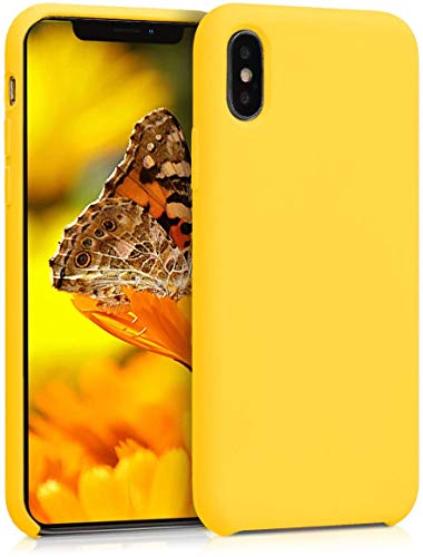 Image of REALCASE iPhone X | iPhone Xs Back Cover Case | Full Protective Liquid Silicone | Shockproof Case Back Cover for iPhone X /Xs [S-Yellow]