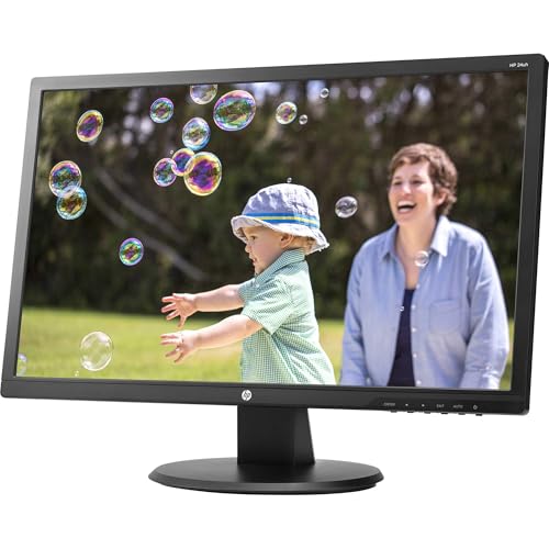 Image of HP 24uh 24-inch Full HD 1920 x 1080 LED Backlit LCD Monitor 2-Pack Bundle with HDMI, VGA, DVI Ports, Desk Mount Clamp Dual Monitor Stand