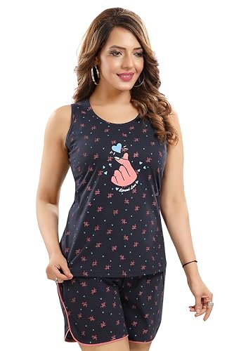 Image of ATTEMPT Women's Cotton Night Suits /Sleepwear /Sleeveless NightSuits /Nightdress /Female Nightwear