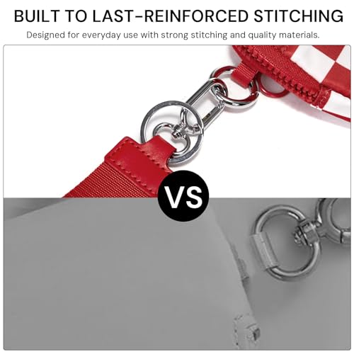 Image of Keychain Wallet for Women with Clear ID Window, Coin Pouch and Wrist Strap | Quick-Access Design with Front Zip Pocket, 3 Card Slots, Inner Mesh Pocket and Lipstick Holder