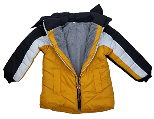Fashion Boy Jungen Jacke Winterjacke gefüttert in Gelb/Weiß/Schwarz, Gr. 92/98, K.JH40.2