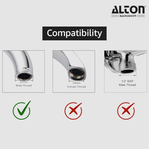 ALTON ALD930, Brass, Washing Machine Nipple Connector | Adapter | Connector | Nozzle Suitable for Almost All Washing Machine | F22mm | Pack of 2 (Silver)