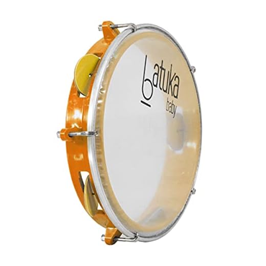 Pandeiro Abs Junior Pele Cristal Laranja 08" Batuka- Luen