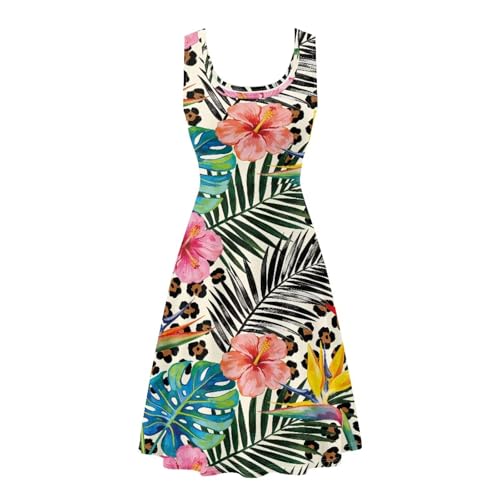 Image of Dreaweet Casual Sleeveless Dresses for Women Girls, Round Neck Tank Dresses with Pockets Summer Sundress Size XS-4XL