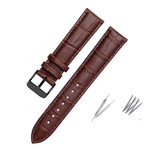 Bracelet de montre en cuir véritable noir 20mm 22mm compatible Hamilton