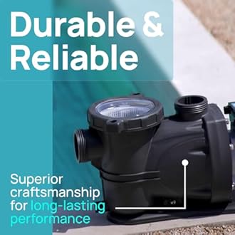 VIDAPOOL In/Above Ground Pool Pump, Self Primming High Flow (Single Speed, 1.5HP, 7350 GPH, 115V)