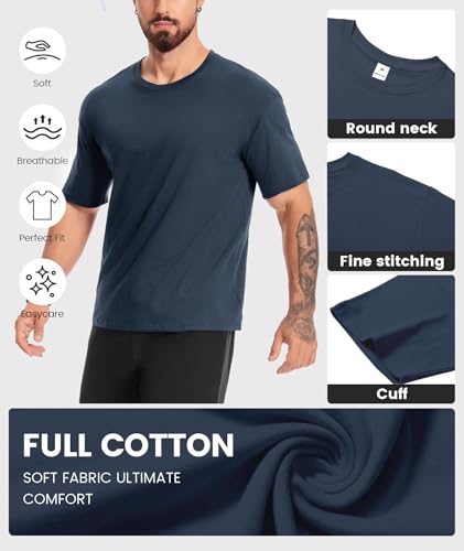 Little Beauty 5 Pack Men's T-Shirts Crew Neck Short Sleeve Cotton Tee Casual Summer Tops Oversize4
