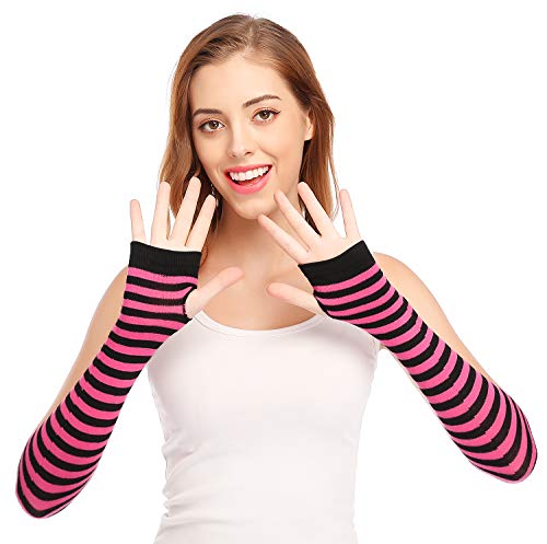 Punk Gothic Rock Long Arm Warmer Fingerless Gloves