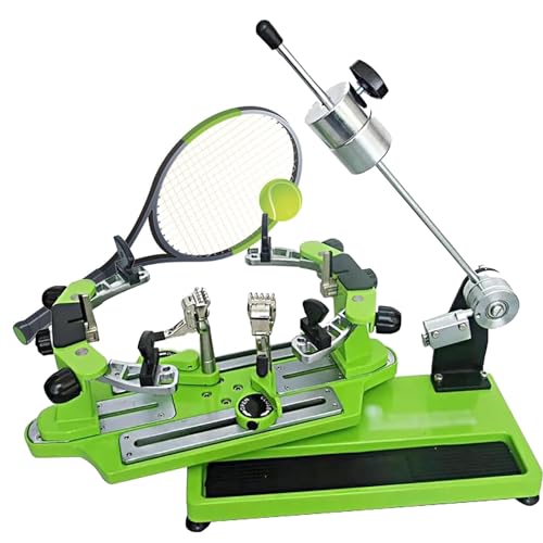 Profi Besaitungsmaschine für Tennis- und Badmintonschläger - 6-Punkt-Festsystem mit 360° Drehung für einfaches Zurücklegen