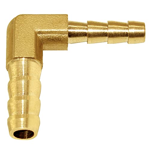 Joywayus 6GW-FER-070-6 Reducer Elbow 1/4 Inch To 3/8 Inch Id Hose Barb 90 Degree L Right Angle Union Brass Fitting Water/Fuel/Air thumb #3