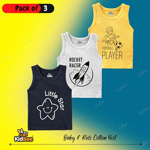 Image of Kidbee Cotton Vests for Boys & Girls (Set of 3)