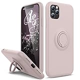 HAVVA Compatible with iPhone 11 Pro Case, [Silicone and Ring Kickstand Series] [Soft Anti-Scratch Mi