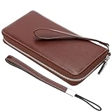 large clutch purse with handle Pratique : excellent portefeuille avec une dragonne amovible, il vous permet de le transporter facilement à la main ou de le mettre dans un sac. Vous pouvez l'utiliser tout le temps qu'il est si facile à transporter. Le design de la dragonne a été changé de clip en métal à ficelle pour obtenir une plus longue durée de vie. Dimensions : 21,6 x 10,9 x 2,5 cm (L x l x H)