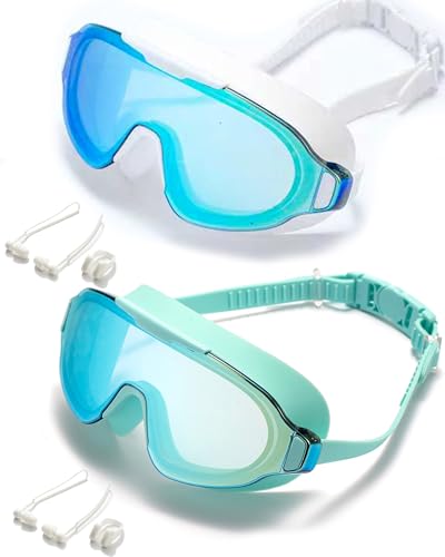 Image of Seasprint Swim Goggles,Wide Angle Anti-fog and UV Leak Proof Goggles,Fashion Swim Glasses for Men Women