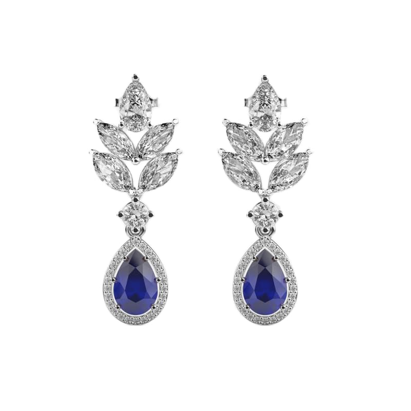 Gouttes Aparajita argent sterling 925 plaqué or avec 64 pierres de forme mixte LKE_G_00170