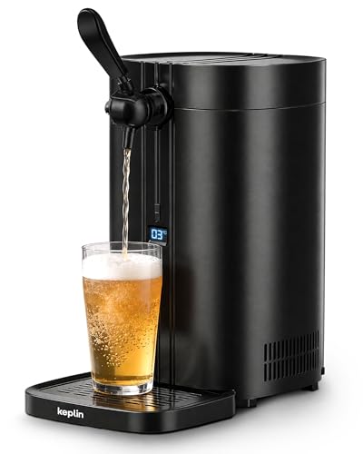 Keplin Beer Keg Dispenser 5L with Thermoelectric Cooler LED Temperature Gauge & Drink Fountain Perfect Home Draft Beer Tap System for Party 2 Year Warranty