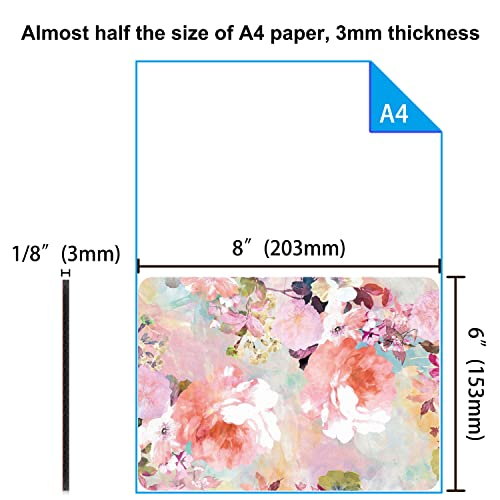 Image of Small Mouse Pad 6 x 8 Inch, Audimi Mini Mouse Pad Thick for Laptop Wireless Mouse Home Office Travel, Portable & Washable (Flower)