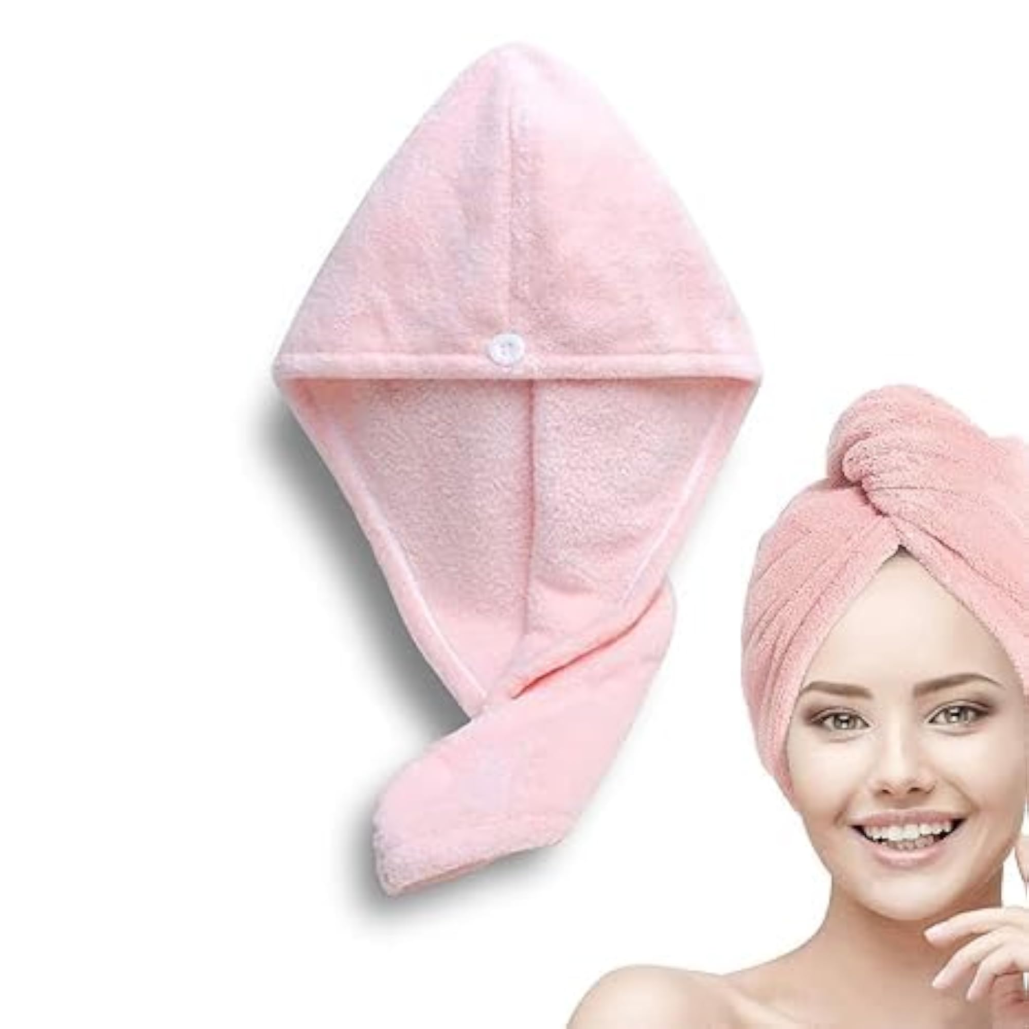Pack of 3 Quick-Drying Microfiber Hair Towel Wrap Caps, Multicolor
