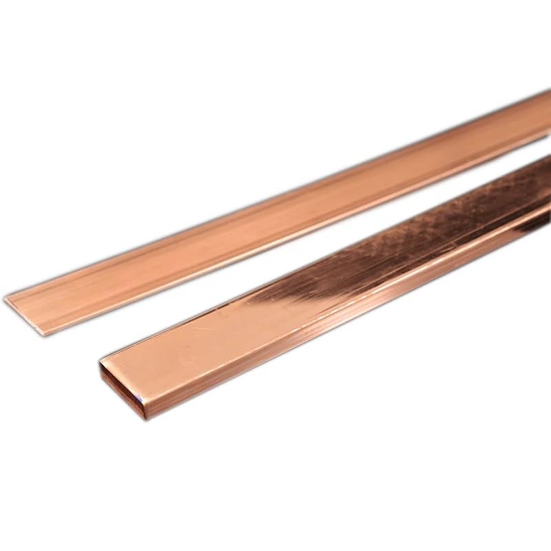 GatherTOOL 200-500mm Length * T2 Red Copper Shaft Square Flat Bar Model Maker 99.95% Pure Copper Plate DIY Material Thickness 5/6/8/10/12/15/20mm (Style : 4x20, Size : 200mm)