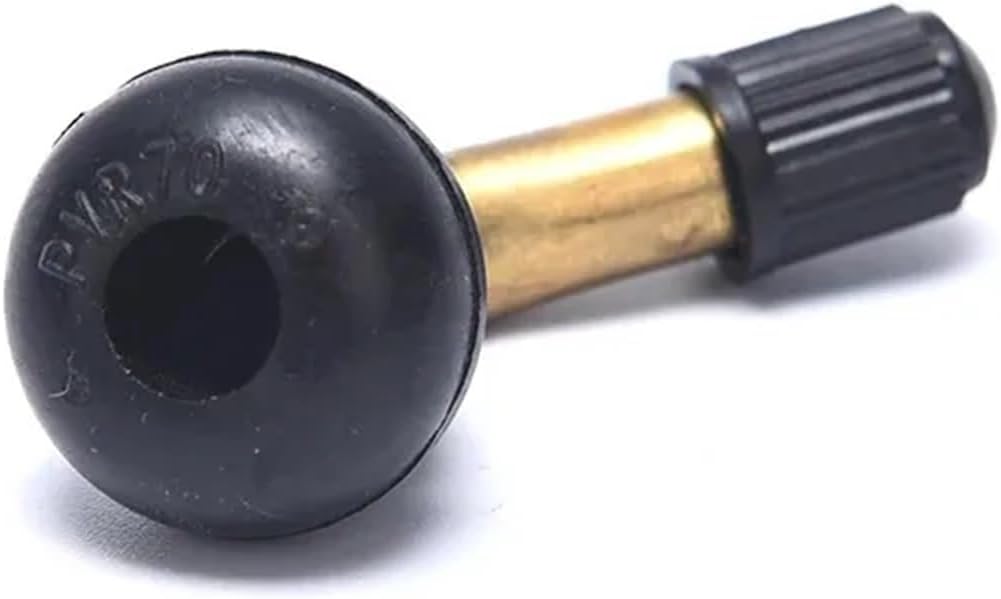 Tubeless Tire Valve Stem 20Pcs Tire Valve Stem PVR70 PVR60 PVR50 Bent 45 Degree Angled Brass Stem Snap-in Rubber Base for Scooter Motorcycle Moped ATV(PVR50)