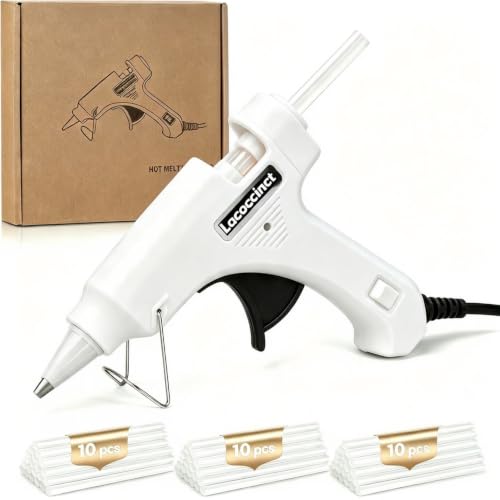 Image of Hot Glue Gun Kit with 30 Glue Sticks, 20W Mini Glue Gun Set (White)