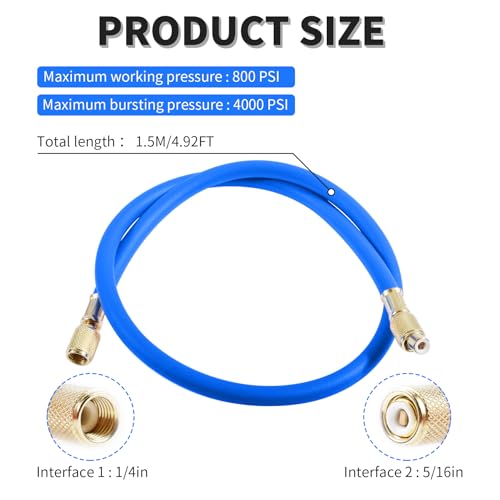 Manguera Refrigerante SAE 1/4" a 5/16" 4.92Ft Azul miniatura 2
