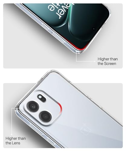 Image of WOW IMAGINE Transparent Back Cover for 1+ OnePlus Nord CE 6 5G | Raised Bumps for Full Device & Camera Protection TPU Silicone Back Case Mobile Cover - Transparent