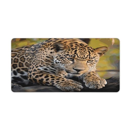 Alfombrilla para mouse grande antideslizante estilo leopardo africano