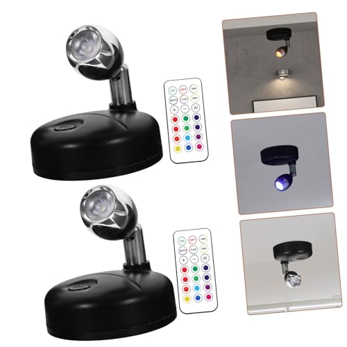 Foco LED de interior regulable a pilas Kisangel negro mini pack de 2 luces direccionales para pared 6