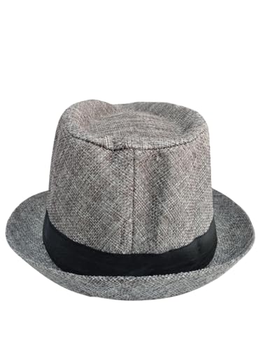 Image of BookMyCostume Grey Western Cowboy & Ballroom Style Hat | Fancy Dress Accessory for Dance, Stage Shows & Theme Parties For Kids