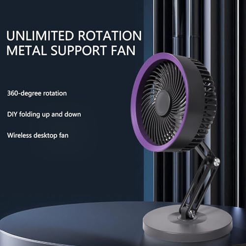 Ventilateur de bureau USB en ABS texturé rotatif à 360°