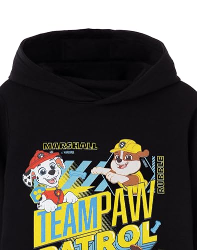 Paw Patrol Boys Hooded Sweatshirt | Team Chase, Marshall & Rubble Black Graphic Hoodie | Pups Cosy Hoody Jumper4