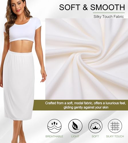 Vlazom Half Slips for Women Under Dress Long Half Slip Under Skirt with Lace Trim Size S-XXL3