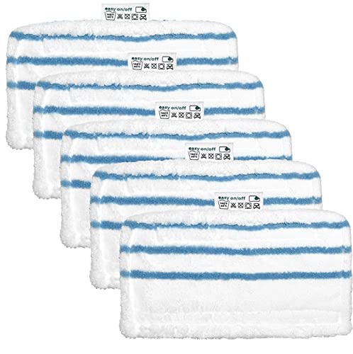 Lot de 5 Lingettes Microfibres Rectangulaires pour Black+Decker Balais Vapeur - Alternative à FSMP20 - Produit Authentique pour FSM1630,FSM1616,FSM1605,FSMH13E5,FSM1321,FSM1300, FSMH13151SM etc