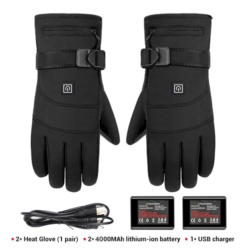 Guantes térmicos con batería para moto y esquí con tres niveles de calor regulable 5
