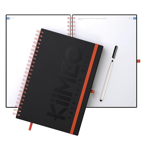 KIIMEO - Aumente sua gestão de tempo! O primeiro caderno profissional e temático - Dicas e artigos - 140 páginas + 1 página apagável - caneta de feltro incluída