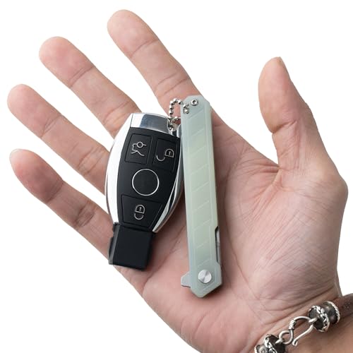 Image of OLITANS G046 Mecha Mini Slim Folding Scalpel with 5pcs #24 and 5pcs #60 G10 Handle with Liner Lock, Utility EDC Pocket Knife with Back Clip(Jade Color)