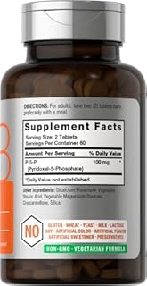Horbäach P5P Activated Vitamin B6 100mg | 120 Tablets | Vegetarian Supplement, Non-GMO, Gluten Free | Pyridoxal 5 Phosphate | Coenzyme B6
