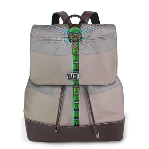 Sac à dos en cuir imprimé libellule femme petit sac de voyage noir affaires et loisirs