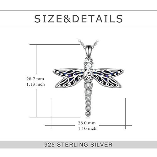 Sterling Silver Dragonfly Necklace Triskele Celtic Dragonfly Gifts Abalone Shell Jewelry for Women Girls - Image 5