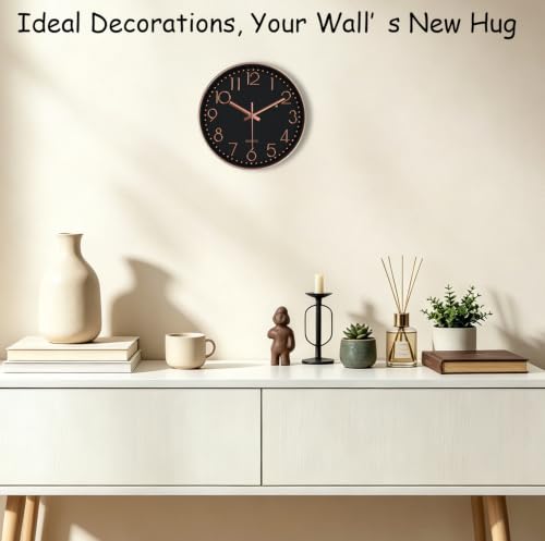 Image of Modern Silent Wall Clock, 14 Inch Wall Clocks Battery Operated