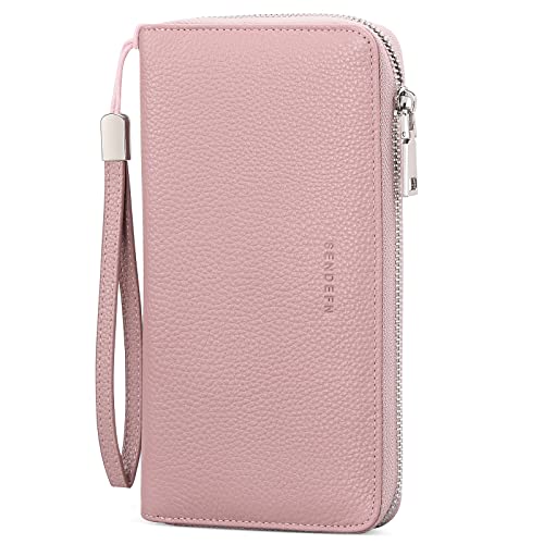 Sendefn Women Leather Wallets Rfid Blocking Zip Around Credit Card Holder Phone Clutch #TOP13