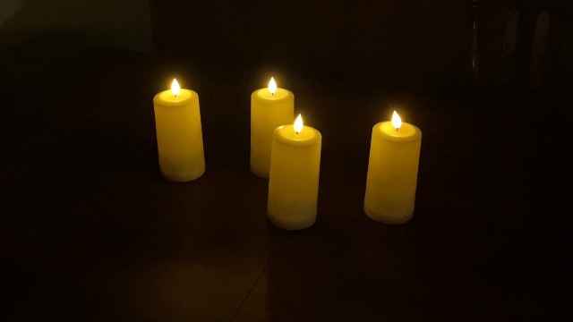 Image of SoulBay Flameless LED Candles, 4-Pack USB Rechargeable, Flickering Waterproof White Pillar Candles with Remote Control Timer for Outdoor Lantern Patio Yard Indoor Holiday Decor, 2.75 x 5.1 Inches